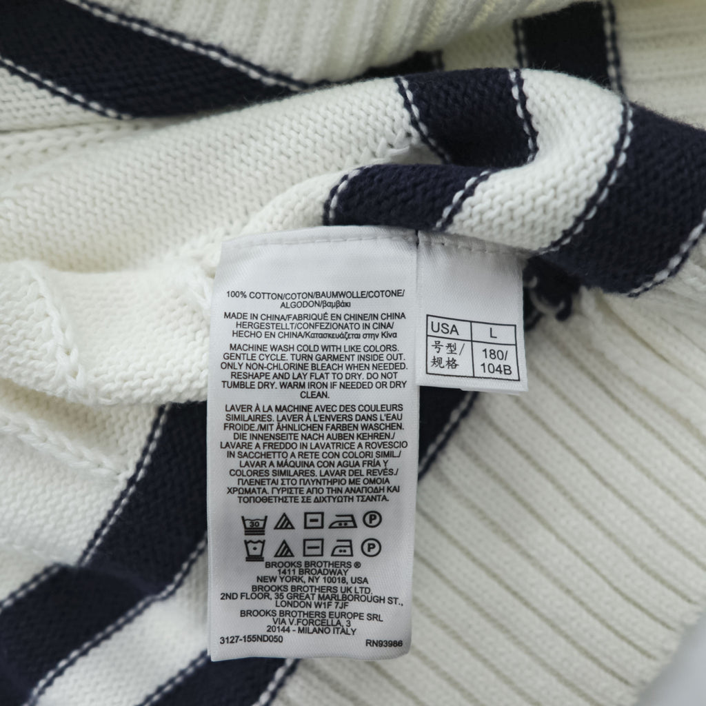 Brooks Brothers V-neck Tilden Sweater L Navy, White