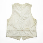 COMME des GARÇONS Ganryu Cotton Vest Off-White Patch Pockets Metal Buttons Back Adjuster Made in Japan S