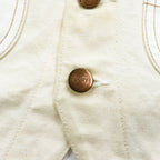 COMME des GARÇONS Ganryu Cotton Vest Off-White Patch Pockets Metal Buttons Back Adjuster Made in Japan S