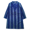 BLUE BLUE Made in Japan Indigo Blue Cotton-Linen Stripe Atelier Shop Coat M ARIGATO 700059-534