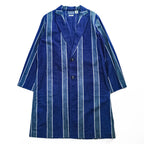 BLUE BLUE Made in Japan Indigo Blue Cotton-Linen Stripe Atelier Shop Coat M ARIGATO 700059-534