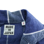 BLUE BLUE Made in Japan Indigo Blue Cotton-Linen Stripe Atelier Shop Coat M ARIGATO 700059-534