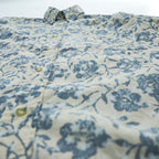 Reyn Spooner 90s Vintage Hawaiian Aloha Shirt Button-Down Short Sleeve Floral Beige/Blue Cotton-Poly 60/40 Size S (Japan L)