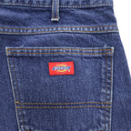 Dickies Denim Jeans Straight Indigo Washed Work Pants Zip Fly 36x30 (W36 L30) 100% Cotton