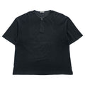 AURALEE スーパーソフトピケ ヘンリーネック Tシャツ L ブラック SUPER SOFT PIQUE HENRY NECK 鹿の子 A9SH02SK 日本製