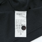 AURALEE スーパーソフトピケ ヘンリーネック Tシャツ L ブラック SUPER SOFT PIQUE HENRY NECK 鹿の子 A9SH02SK 日本製