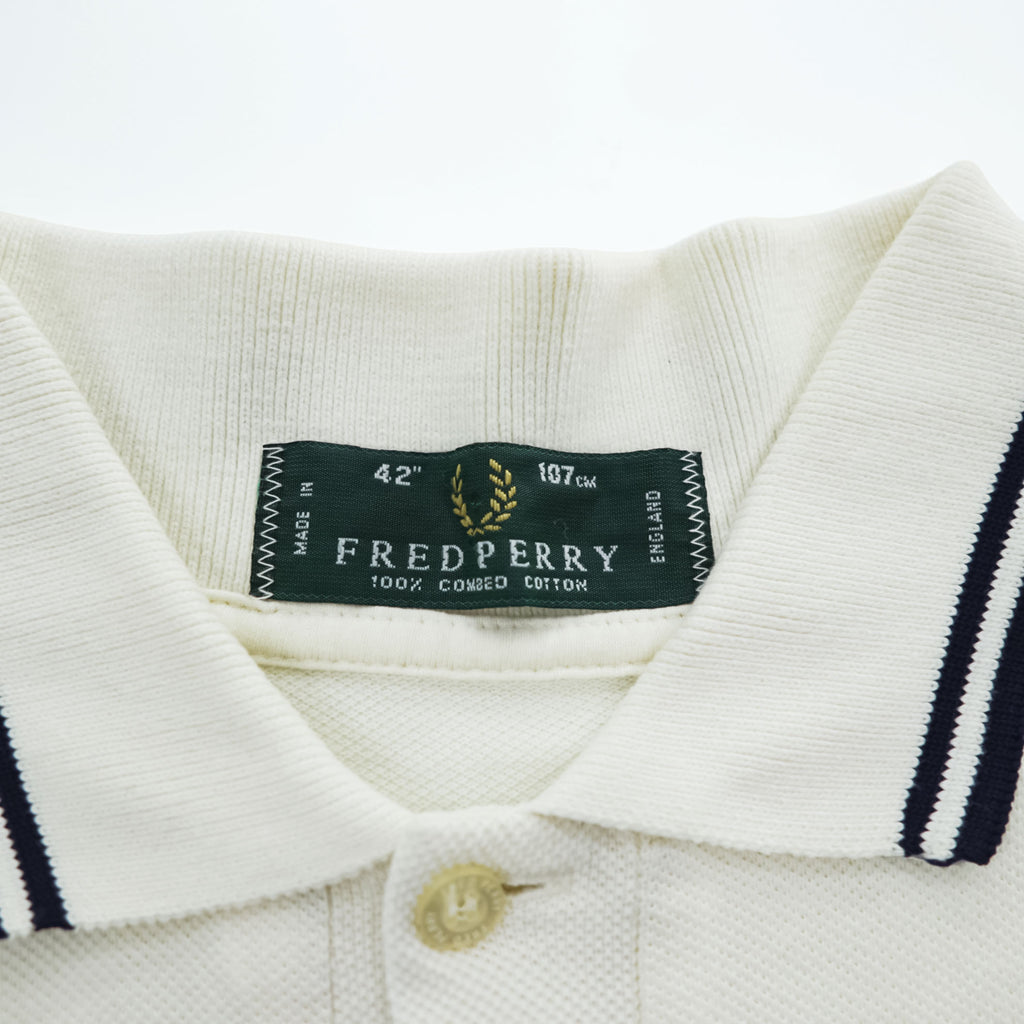 FRED PERRY 90年代 ヴィンテージ 英国製 ポロシャツ L ホワイト イングランド製