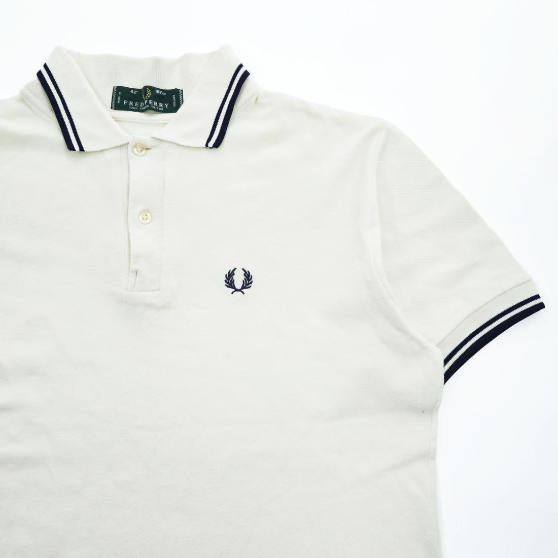 FRED PERRY 90年代 ヴィンテージ 英国製 ポロシャツ L ホワイト イングランド製