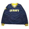 Champion 90s Vintage Track Jacket Jersey XL Navy, Yellow Drawstring, US NAVY Patch