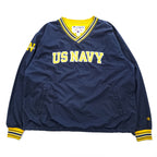 Champion 90s Vintage Track Jacket Jersey XL Navy, Yellow Drawstring, US NAVY Patch