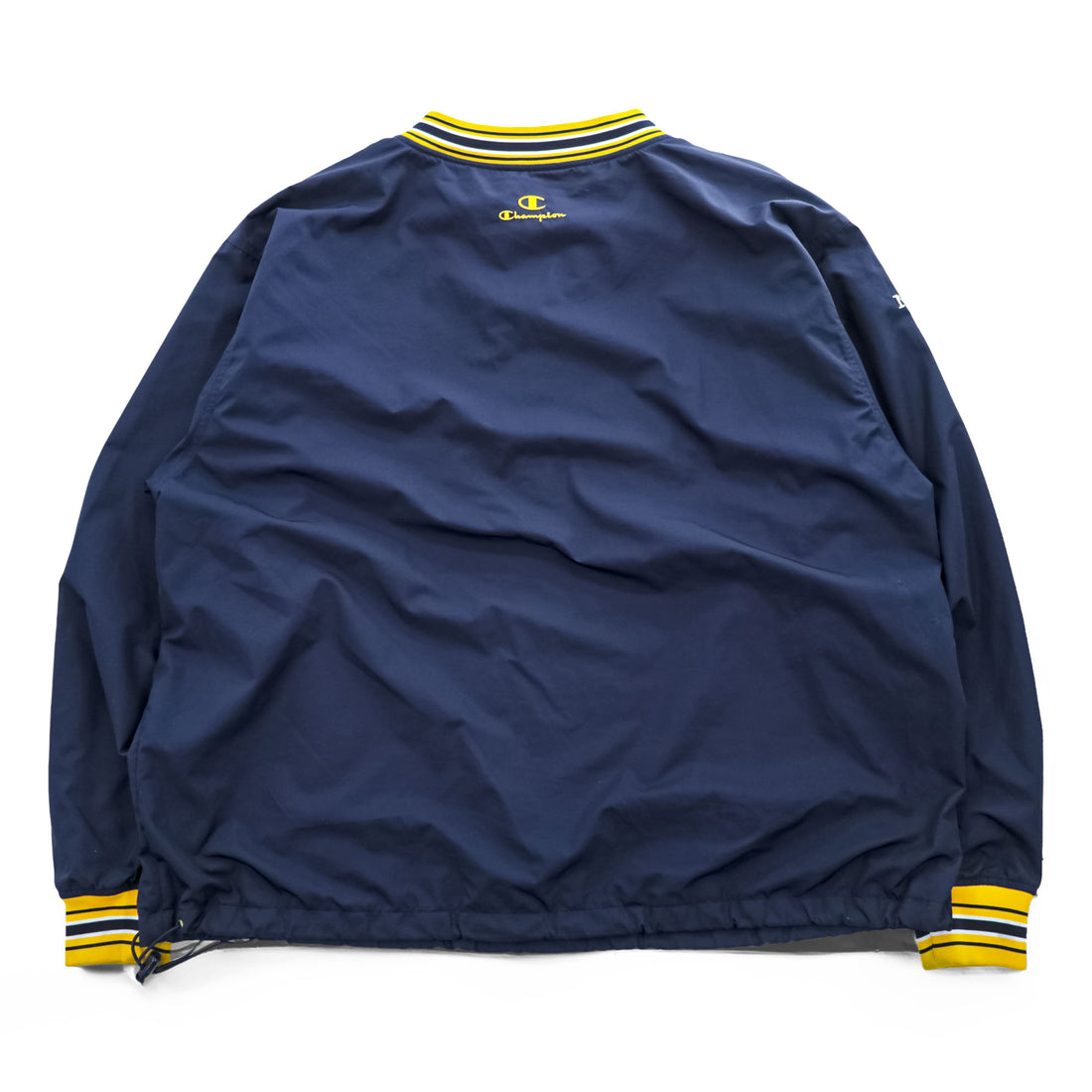 Champion 90s Vintage Track Jacket Jersey XL Navy, Yellow Drawstring, US NAVY Patch