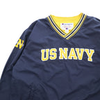 Champion 90s Vintage Track Jacket Jersey XL Navy, Yellow Drawstring, US NAVY Patch