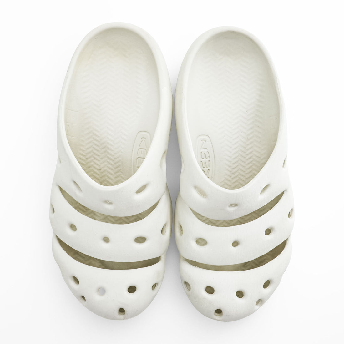 KEEN Clog Sandals White/Brown EVA Slip-On Vent Holes Lightweight Size JP 28cm (US 10)