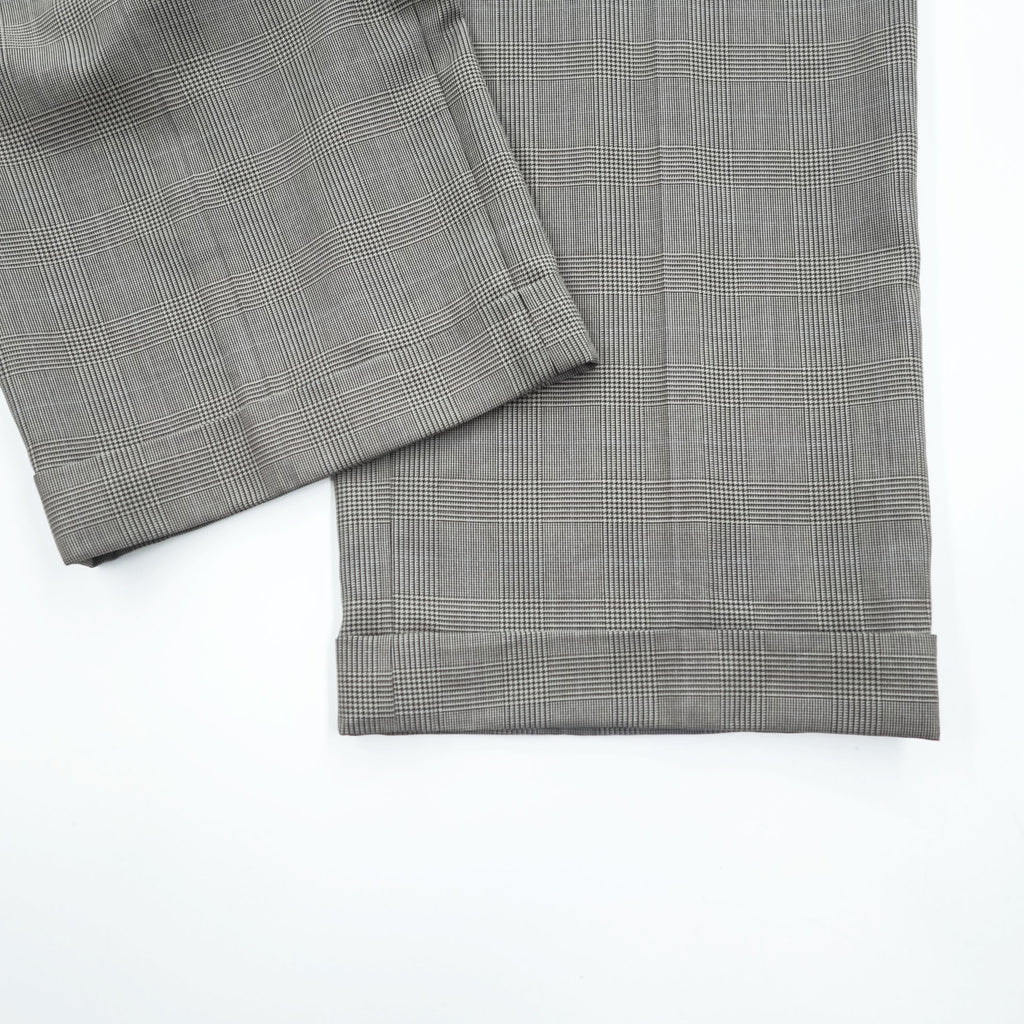 Ralph Lauren 90年代 グレンチェック 2タック スラックス パンツ L グレー プリーツ ダブルカフス
