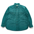 L.L.Bean 80s Vintage USA Made Long Sleeve Shirt XL Green CHAMOIS CLOTH SHIRT