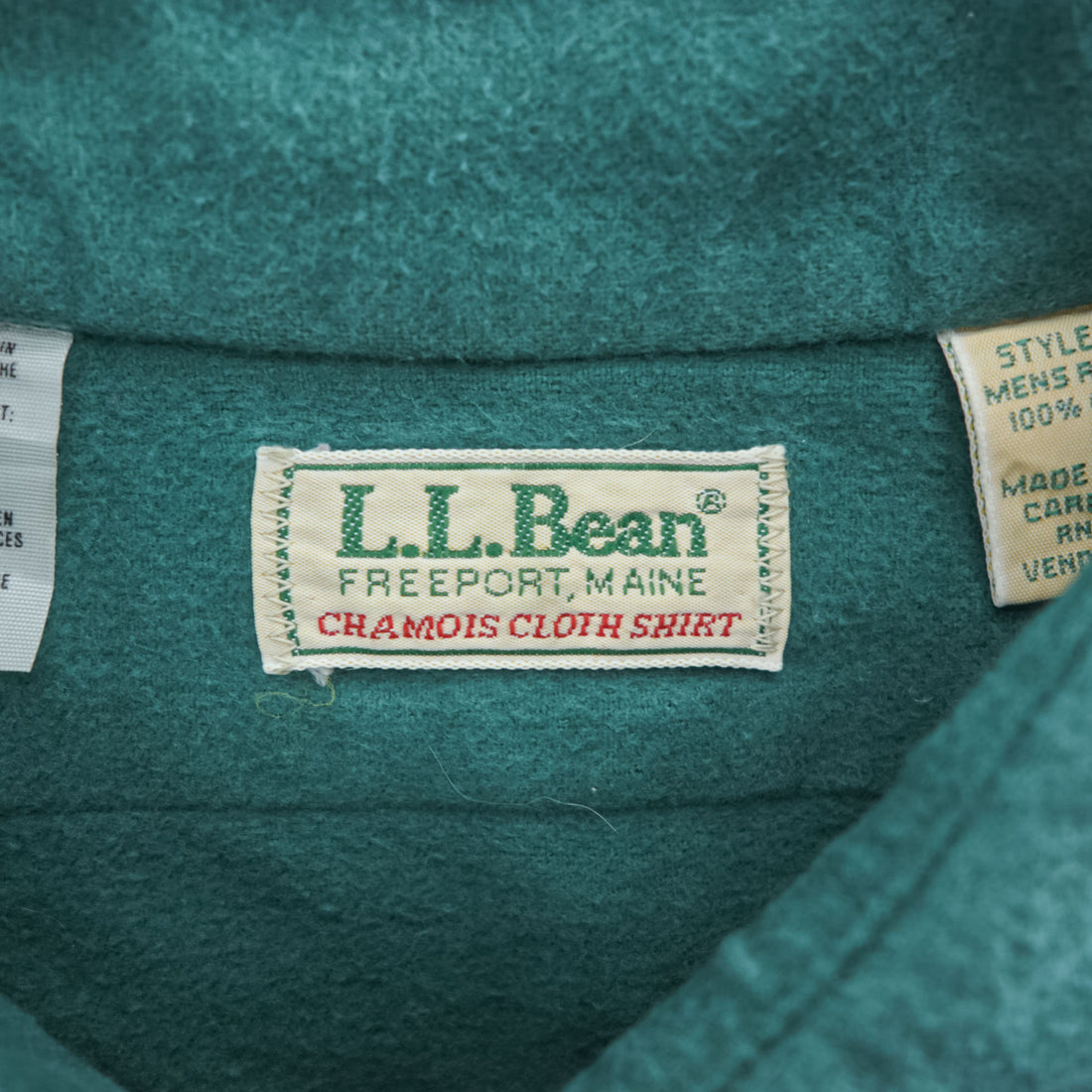 L.L.Bean 80s Vintage USA Made Long Sleeve Shirt XL Green CHAMOIS CLOTH SHIRT