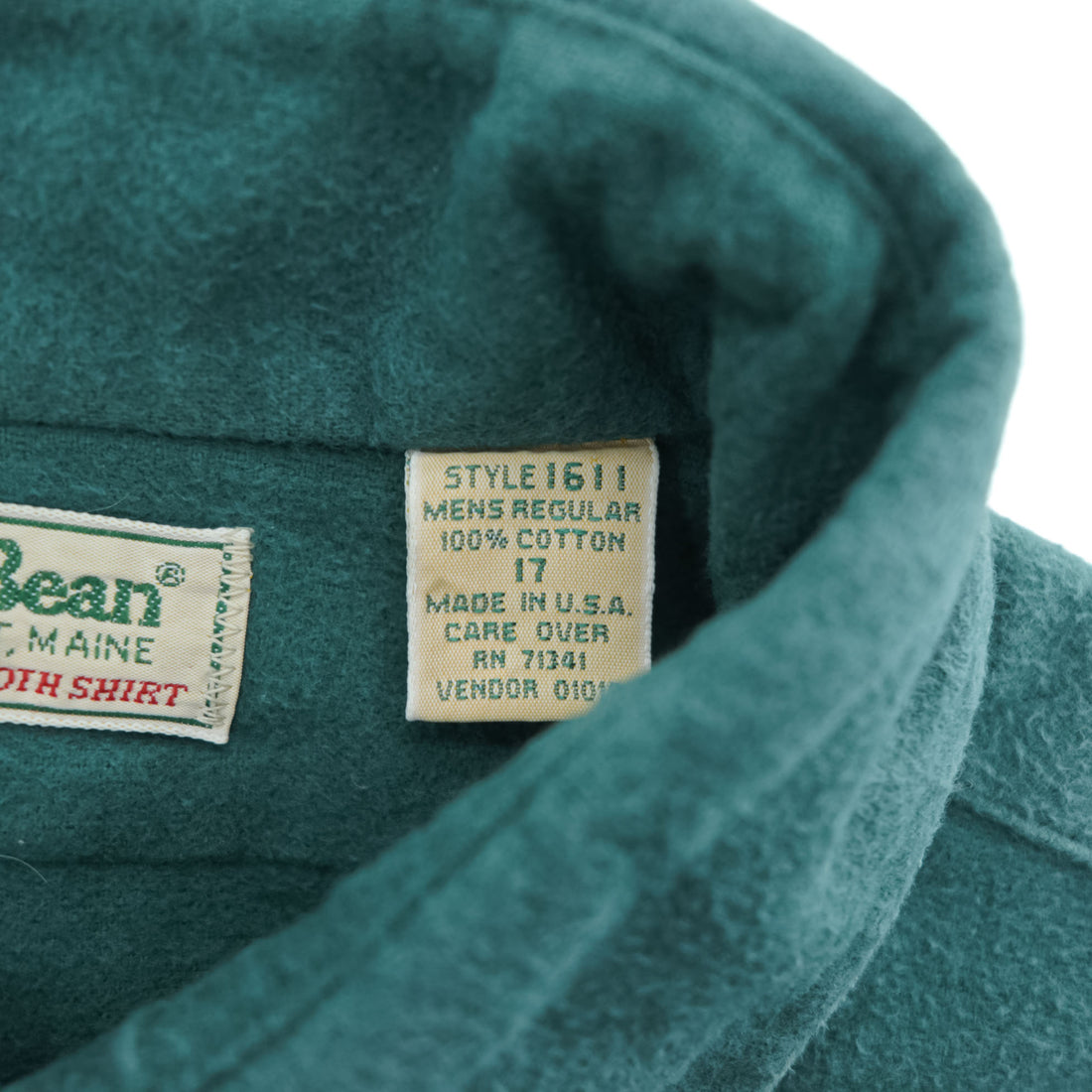 L.L.Bean 80s Vintage USA Made Long Sleeve Shirt XL Green CHAMOIS CLOTH SHIRT