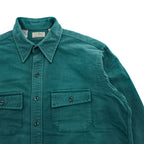 L.L.Bean 80s Vintage USA Made Long Sleeve Shirt XL Green CHAMOIS CLOTH SHIRT