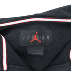 Jordan Jumpman Full-Zip Hoodie Black Cotton-Blend Fleece Logo Chest Small Swoosh L
