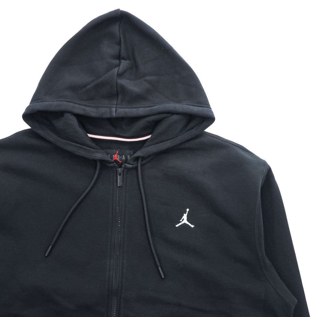 Jordan Jumpman Full-Zip Hoodie Black Cotton-Blend Fleece Logo Chest Small Swoosh L