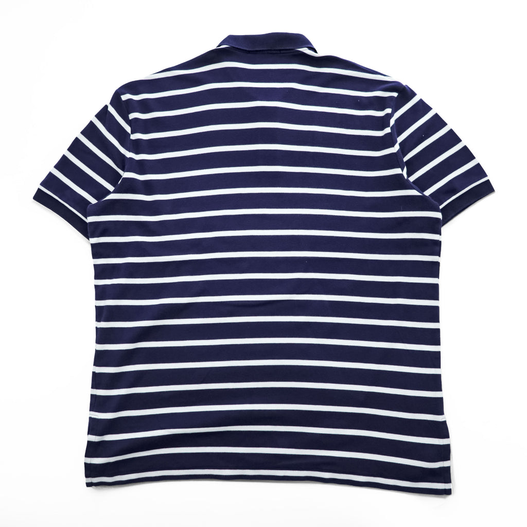 Polo Ralph Lauren 90年代 ビッグサイズ ボーダー ポロシャツ XL ネイビー スモールポニー ロゴ 刺繍