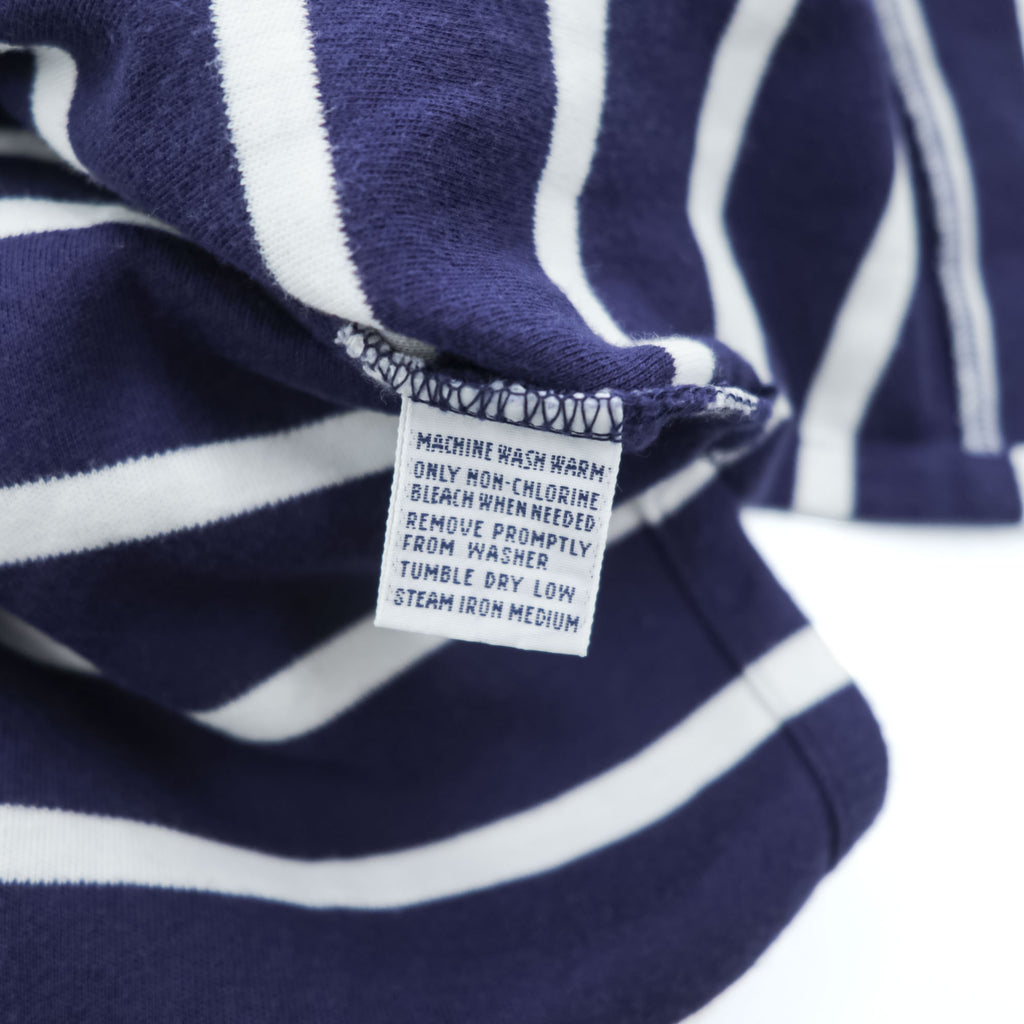 Polo Ralph Lauren 90年代 ビッグサイズ ボーダー ポロシャツ XL ネイビー スモールポニー ロゴ 刺繍