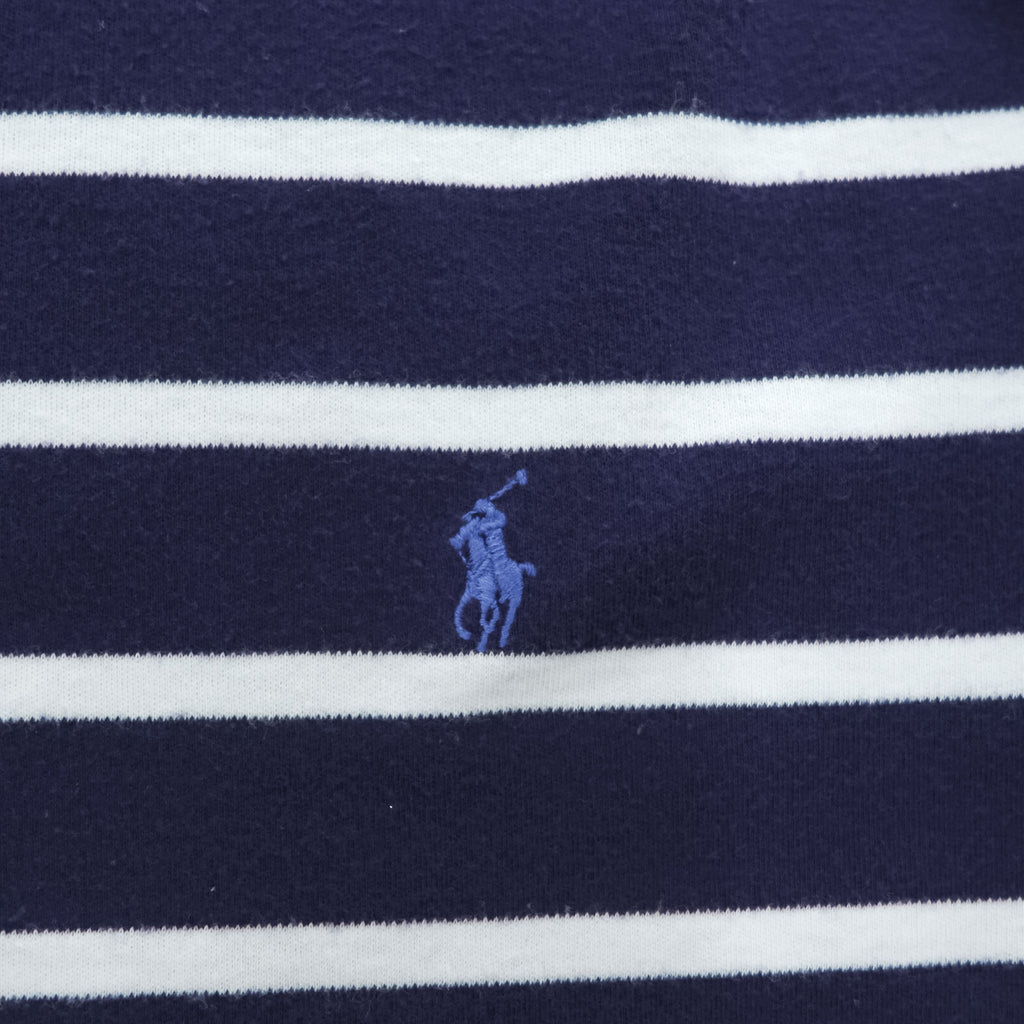 Polo Ralph Lauren 90年代 ビッグサイズ ボーダー ポロシャツ XL ネイビー スモールポニー ロゴ 刺繍