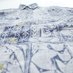 Reyn Spooner Short Sleeve Button-Down Hawaiian Aloha Shirt Patchwork Tile Print Blue/White 100% Cotton Size M