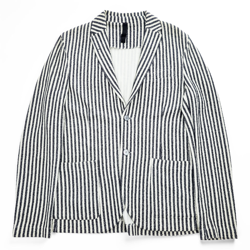 HARRIS WHARF LONDON Italian Made Cotton Pile Striped Tailored Jacket Summer Jacket Blazer 48 C8Z22PDS
