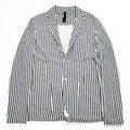 HARRIS WHARF LONDON Italian Made Cotton Pile Striped Tailored Jacket Summer Jacket Blazer 48 C8Z22PDS