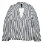 HARRIS WHARF LONDON Italian Made Cotton Pile Striped Tailored Jacket Summer Jacket Blazer 48 C8Z22PDS