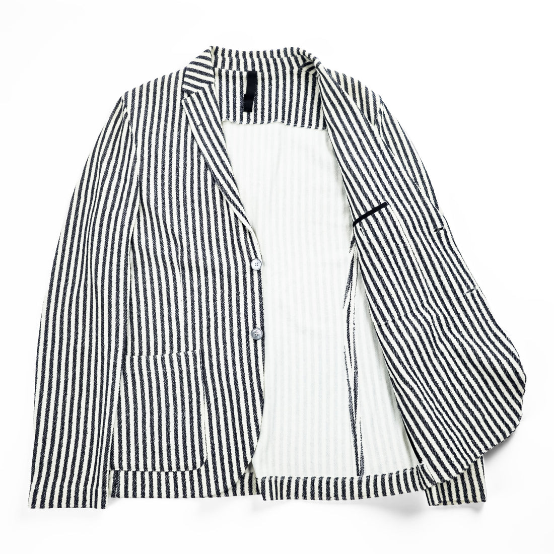HARRIS WHARF LONDON Italian Made Cotton Pile Striped Tailored Jacket Summer Jacket Blazer 48 C8Z22PDS