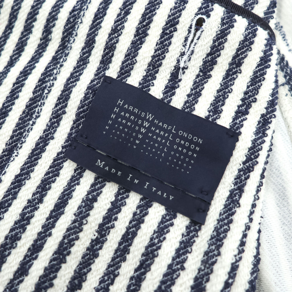 HARRIS WHARF LONDON Italian Made Cotton Pile Striped Tailored Jacket Summer Jacket Blazer 48 C8Z22PDS