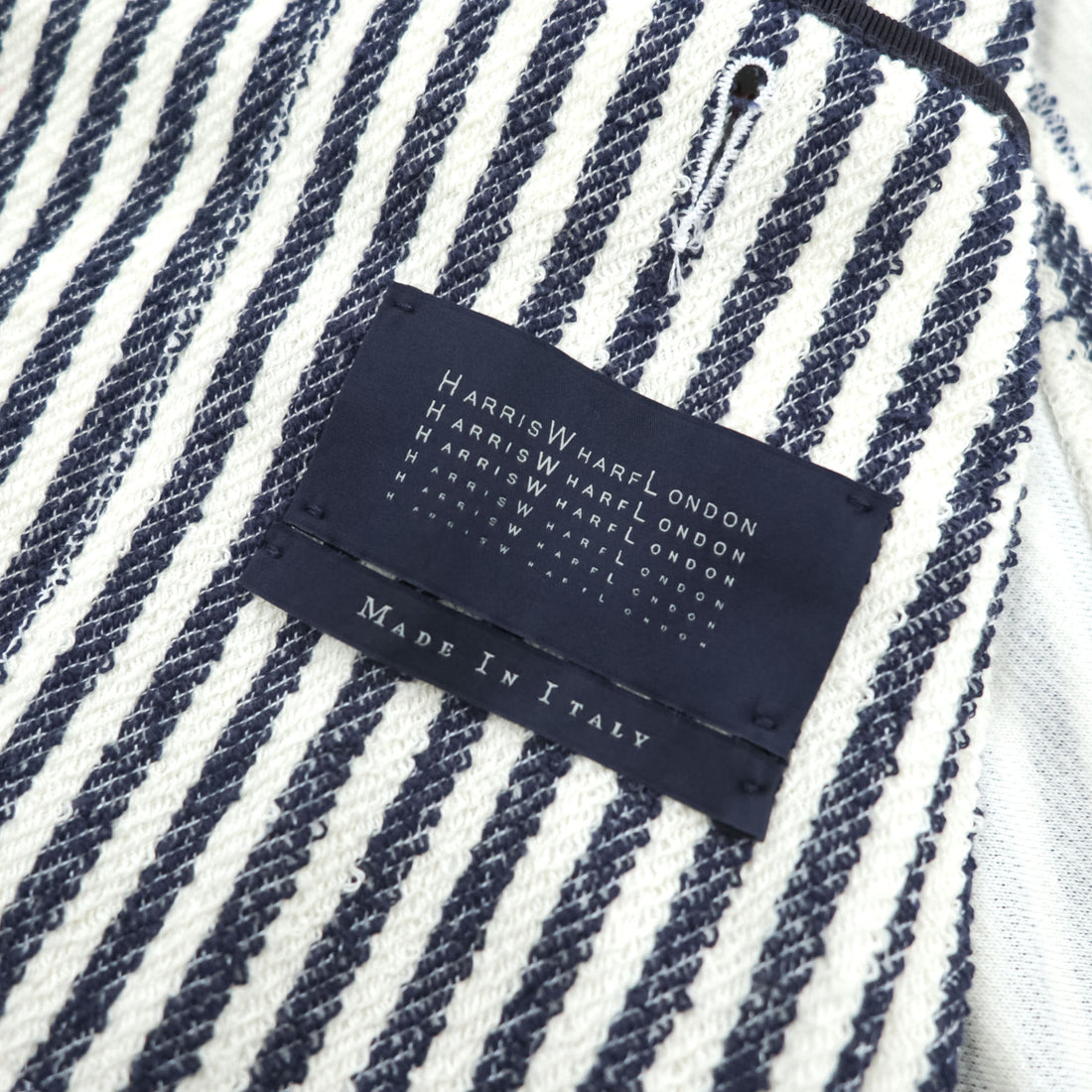 HARRIS WHARF LONDON Italian Made Cotton Pile Striped Tailored Jacket Summer Jacket Blazer 48 C8Z22PDS