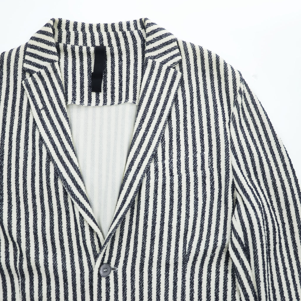 HARRIS WHARF LONDON Italian Made Cotton Pile Striped Tailored Jacket Summer Jacket Blazer 48 C8Z22PDS