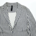 HARRIS WHARF LONDON Italian Made Cotton Pile Striped Tailored Jacket Summer Jacket Blazer 48 C8Z22PDS
