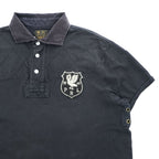 Polo Ralph Lauren ポロシャツ L ブラック 鹿の子 エンブレム ナンバリング ワッペン