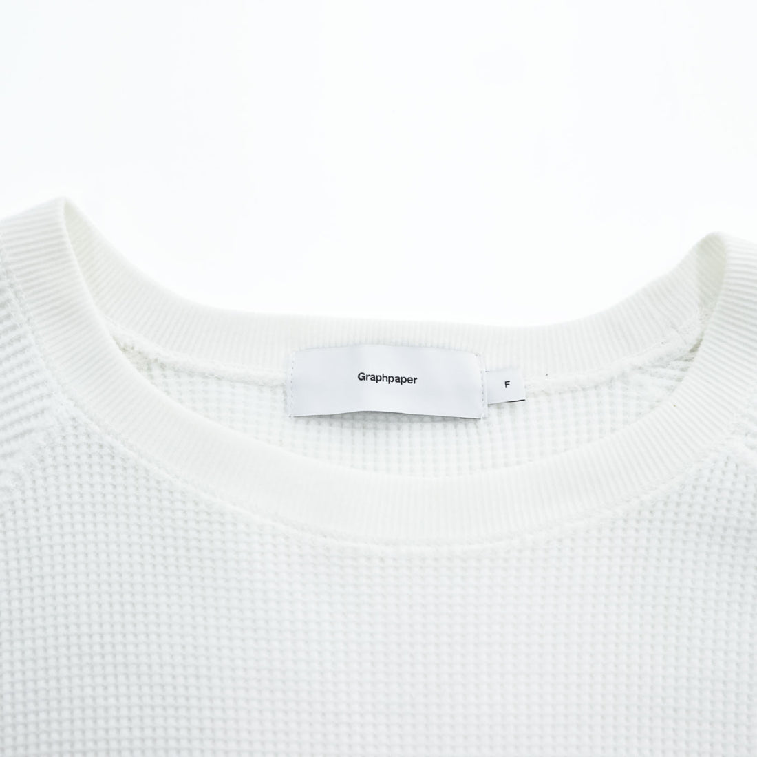 Graphpaper Made in Japan Long Sleeve T-Shirt Waffle Thermal White FREE GM211-70139B