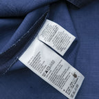 Tommy Bahama Short Sleeve Shirt Navy slub/linen-look, tonal floral vertical panels, coconut-style buttons