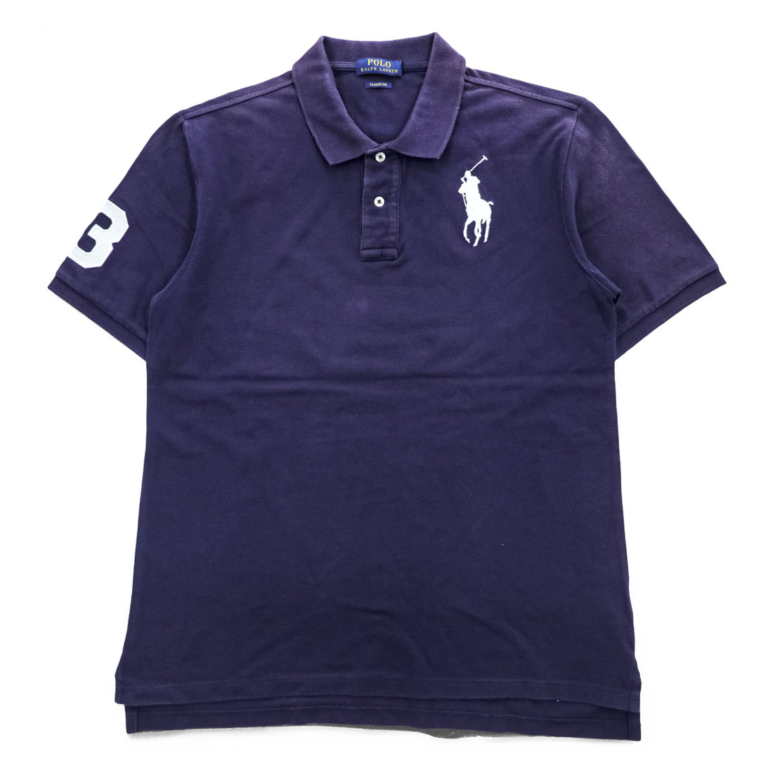 Polo Ralph Lauren 鹿の子 ビッグポニー 刺繍 ポロシャツ CLASSIC FIT ネイビー