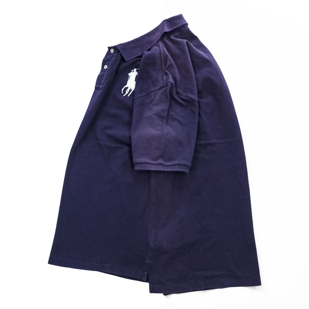 Polo Ralph Lauren 鹿の子 ビッグポニー 刺繍 ポロシャツ CLASSIC FIT ネイビー
