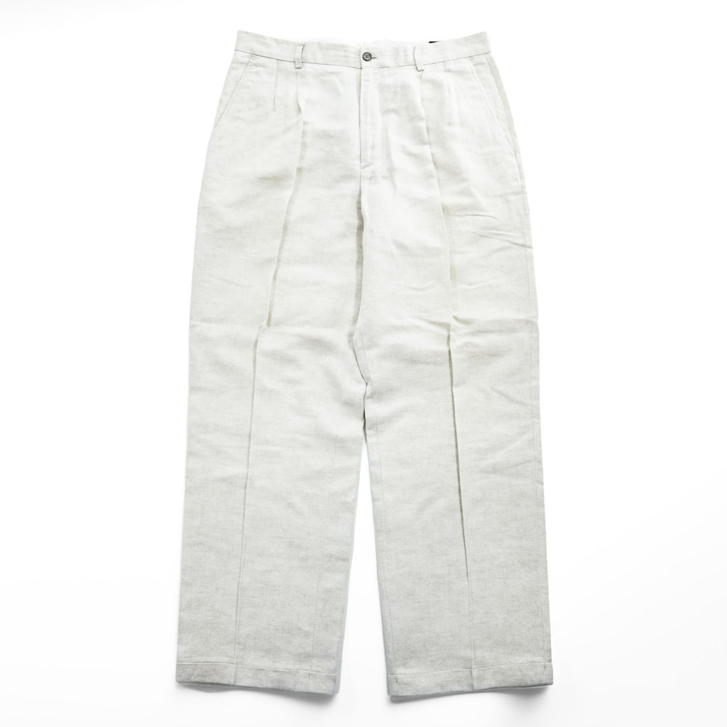 Claiborne (Liz Claiborne) Linen-Cotton Trousers Off-White Center-Press W34 L30