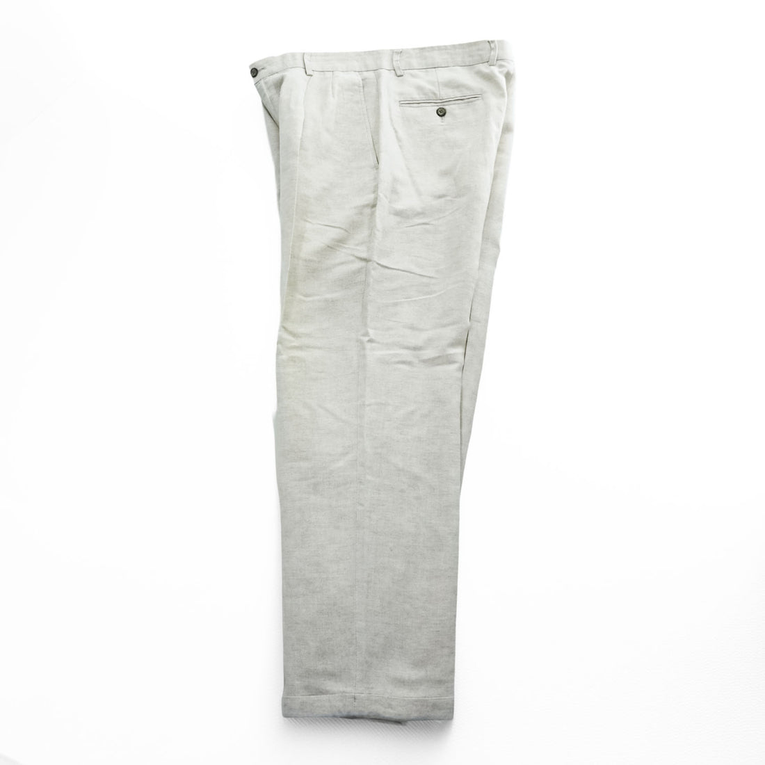 Claiborne (Liz Claiborne) Linen-Cotton Trousers Off-White Center-Press W34 L30
