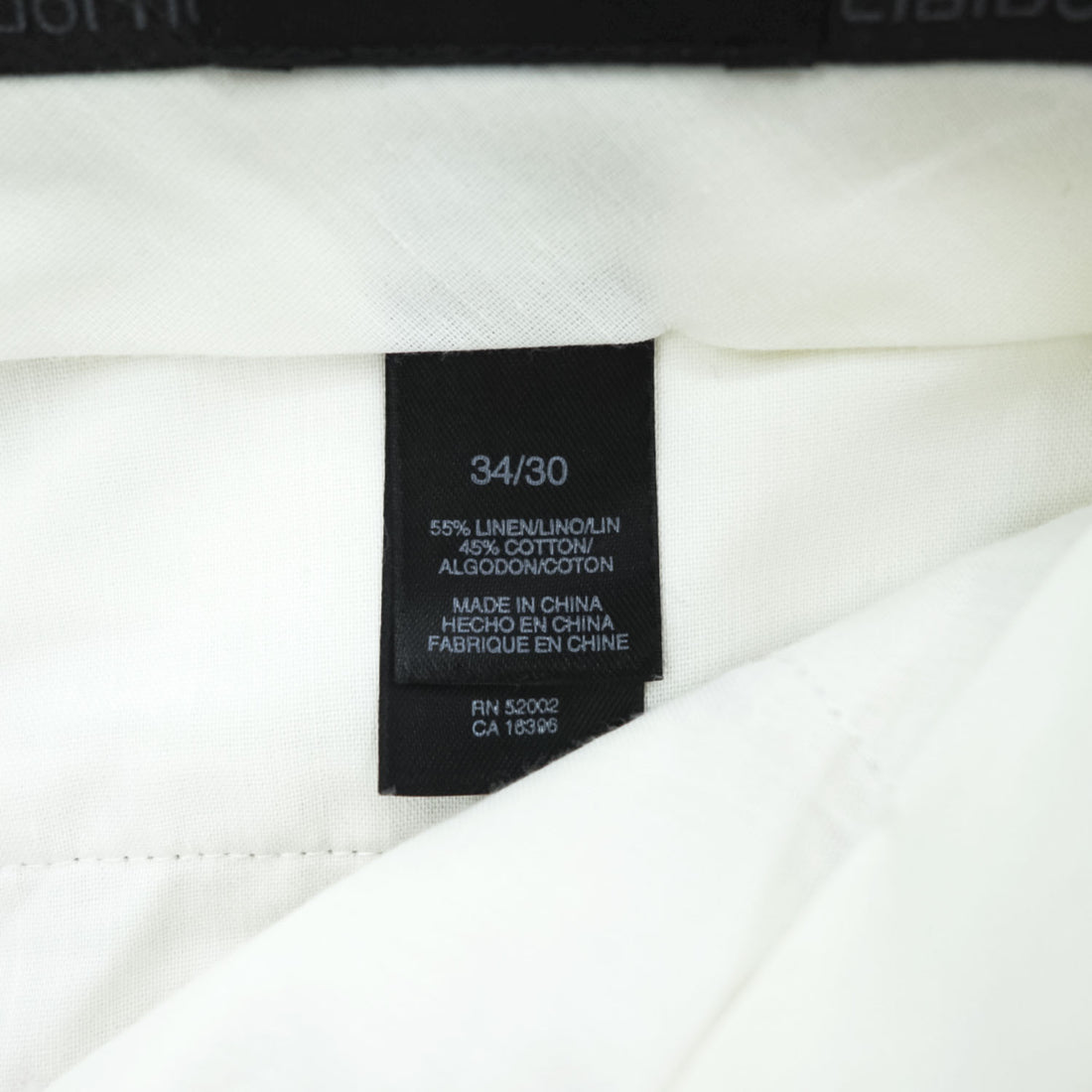 Claiborne (Liz Claiborne) Linen-Cotton Trousers Off-White Center-Press W34 L30