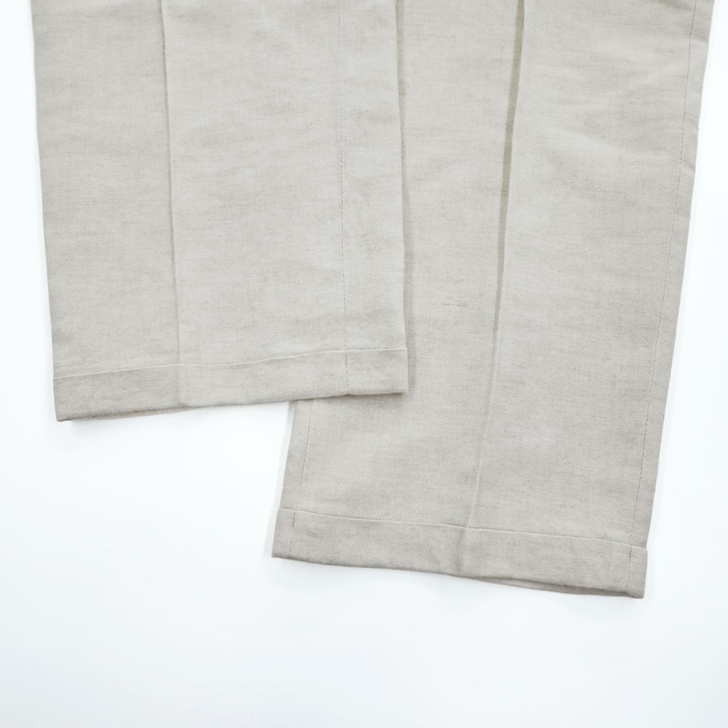 Claiborne (Liz Claiborne) Linen-Cotton Trousers Off-White Center-Press W34 L30