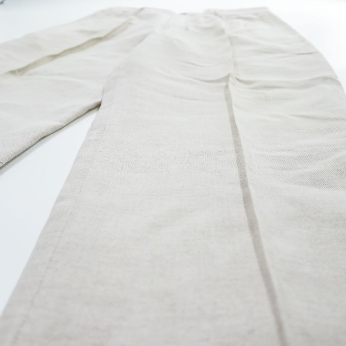 Claiborne (Liz Claiborne) Linen-Cotton Trousers Off-White Center-Press W34 L30