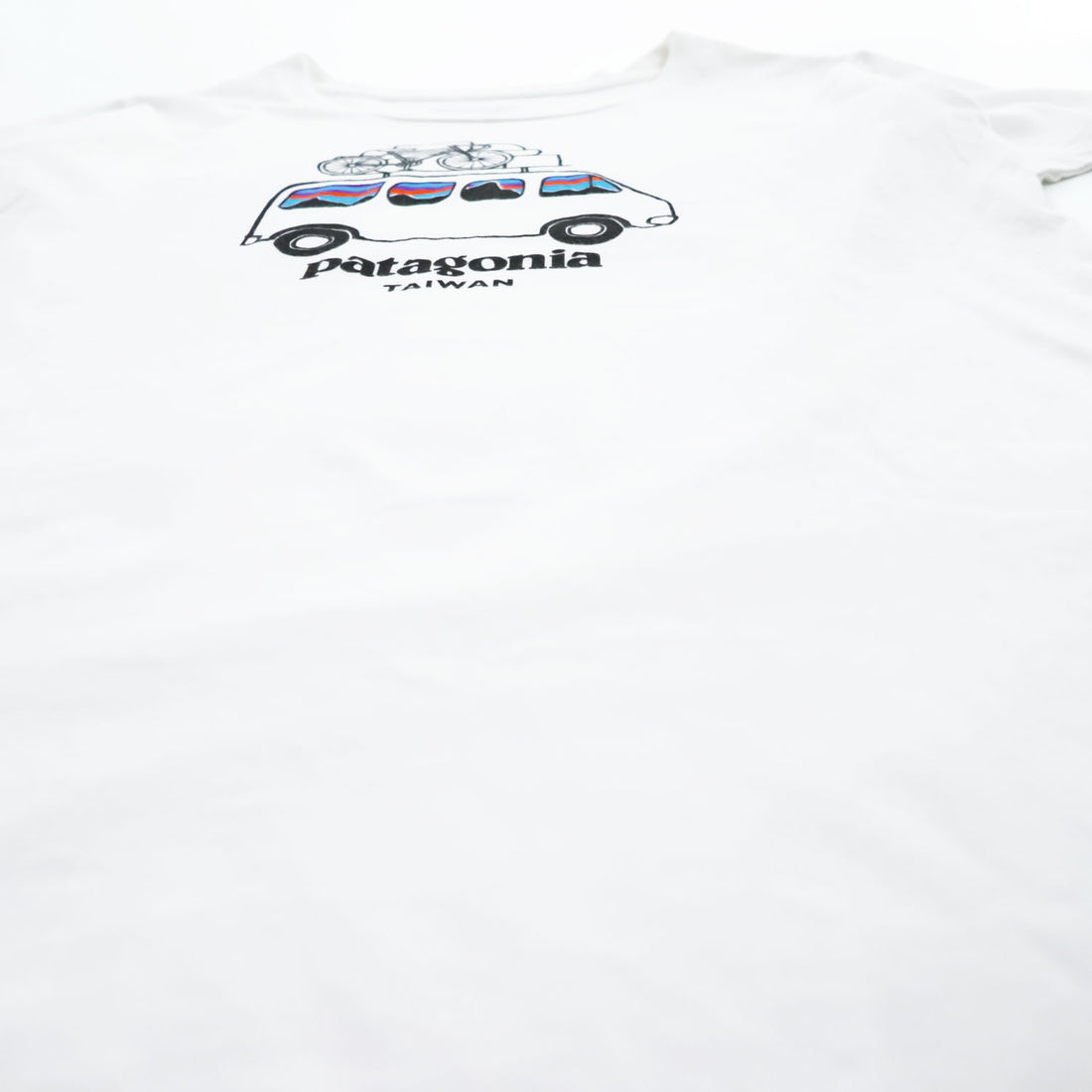 Patagonia USA-Made T-Shirt, Size S, Fitzroy Paddle Van White, Printed, Regular Fit, Taiwan 39326