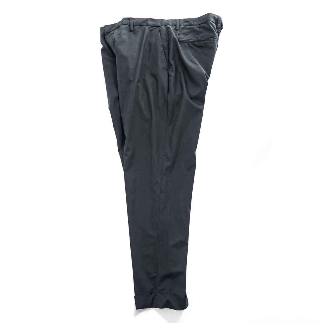 Emporio Armani 7V1PN8 trousers black cotton-blend tapered pleated button-fly side-zip pockets back welt zip EA metal logo cuff 2021 EU52