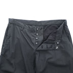 Emporio Armani 7V1PN8 trousers black cotton-blend tapered pleated button-fly side-zip pockets back welt zip EA metal logo cuff 2021 EU52