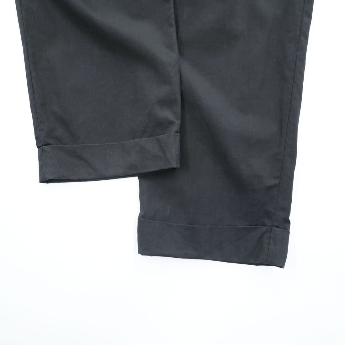 Emporio Armani 7V1PN8 trousers black cotton-blend tapered pleated button-fly side-zip pockets back welt zip EA metal logo cuff 2021 EU52